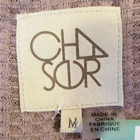 Chaser Keelia Blush Split Neck Thermal Knit Top Size M - Picture 5 of 10